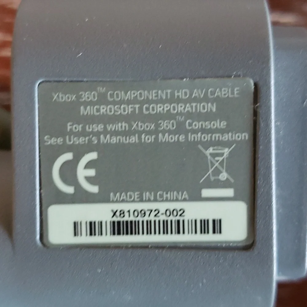 OEM Xbox 360 HD AV Component Cable Authentic Microsoft X810972 002